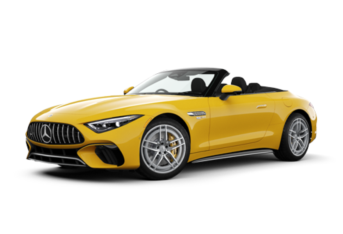 Yellow Mercedes-Benz AMG SL 63 Roadster 