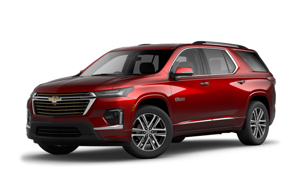 Image displaying a red 2023 Chevy Traverse