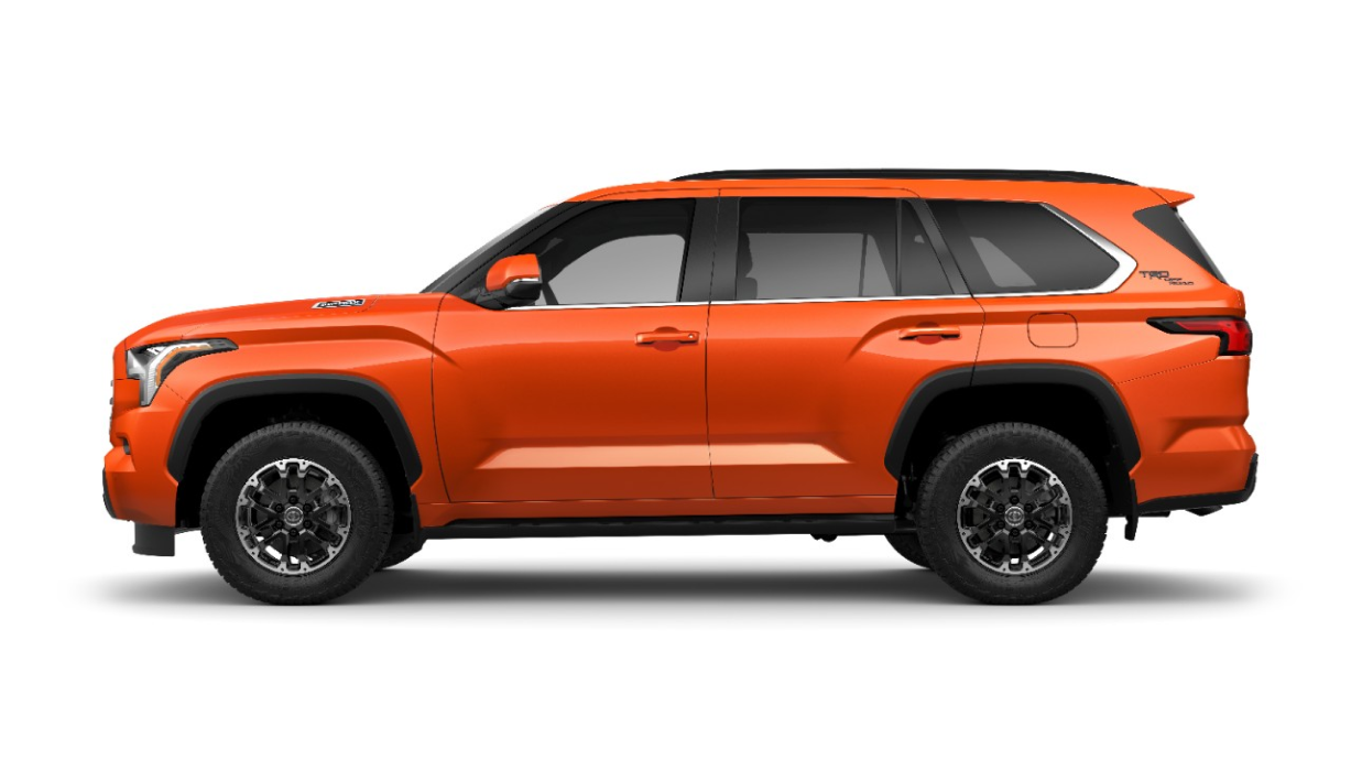 Image displaying an orange 2024 Toyota Sequoia TRD