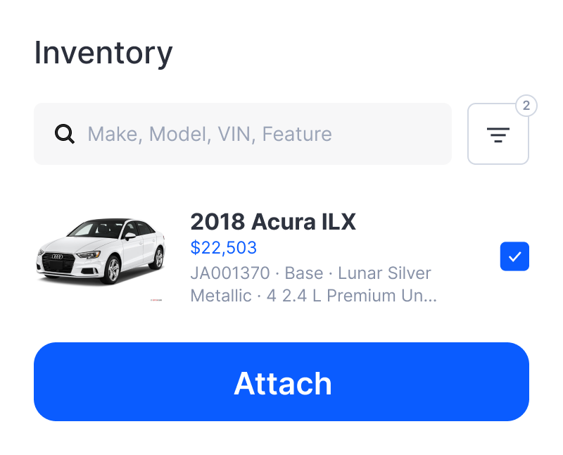 Example of GLive inventory search screen
